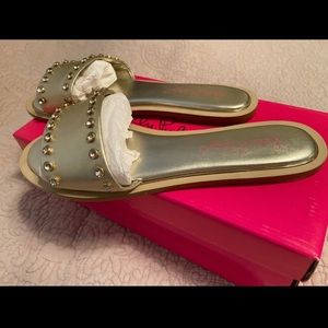 Worn 3 times - excellent condition gold Lily slide sandals